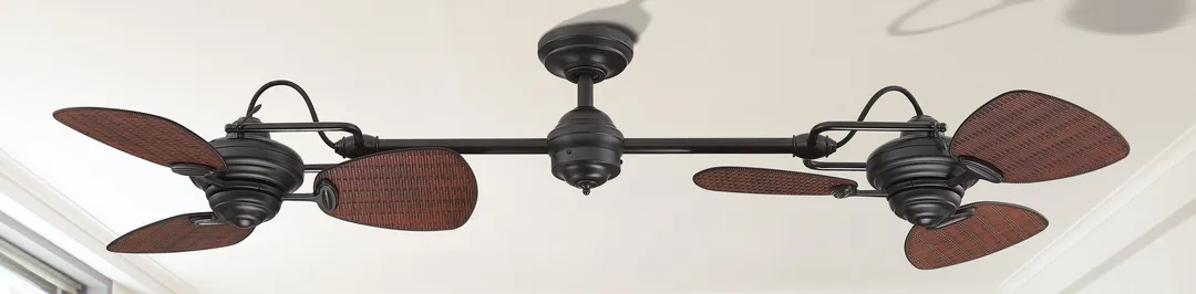 Harbor Breeze Twin Breeze II 74-in Oil Rubbed Bronze LED Indoor/Outdoor Ceiling Fan with Light (6-Blade), photo 4 of 9