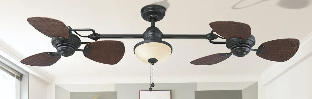 Harbor Breeze Twin Breeze II 74-in Oil Rubbed Bronze LED Indoor/Outdoor Ceiling Fan with Light (6-Blade), photo 5 of 9