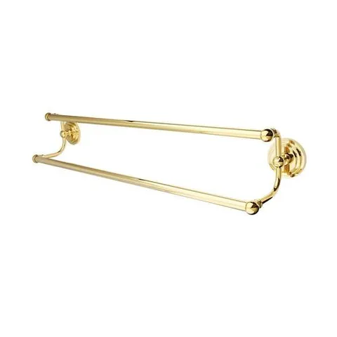 Milano 24-in Polished Brass Wall-Mount Double Towel Bar