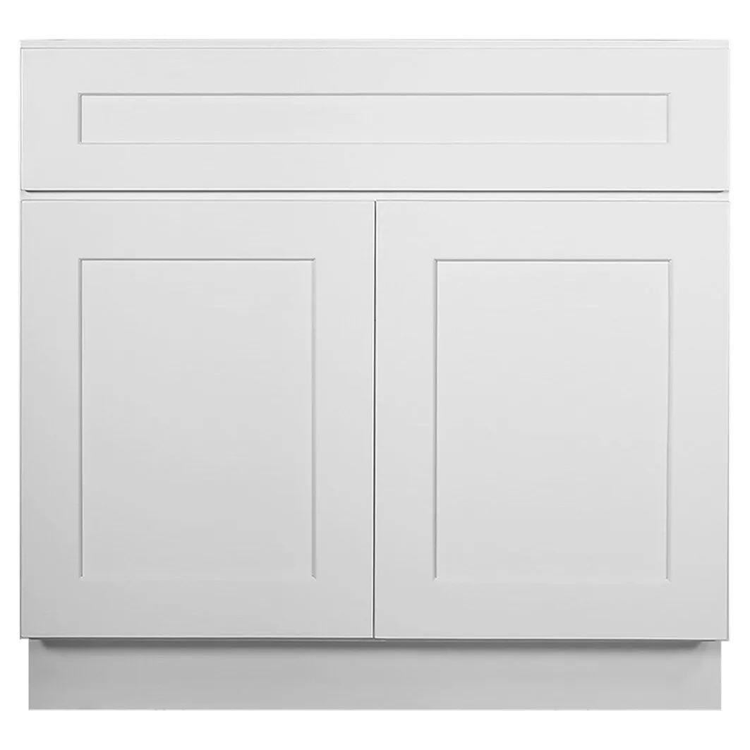 Design House Brookings 36-in W x 34.5-in H x 24-in D White Maple Base Ready To Assemble Plywood Cabinet (Recessed Panel Shaker Door Style), photo 8 of 19