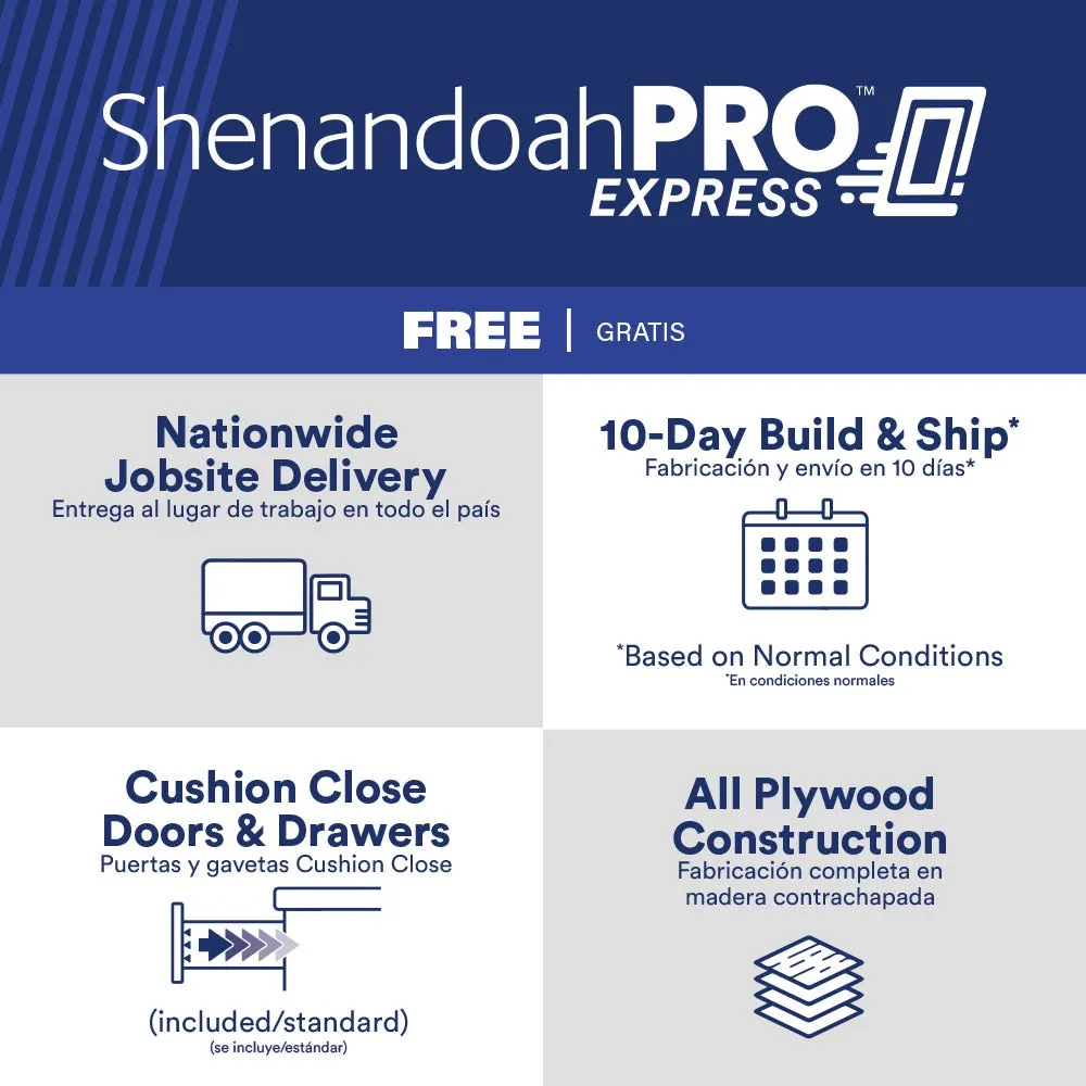Shenandoah PRO Express Breckenridge 21-in W x 34.5-in H x 24-in D Stone Full Overlay 3-Drawer Base Fully Assembled Plywood Cabinet, photo 8 of 14