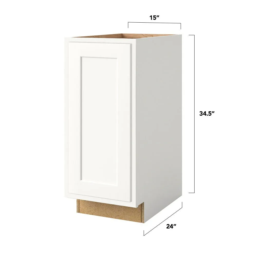 Shenandoah PRO Express Breckenridge 15-in W x 34.5-in H x 24-in D Linen Partial Overlay Maple Base Fully Assembled Plywood Cabinet (Recessed Panel Shaker Door Style), photo 4 of 13