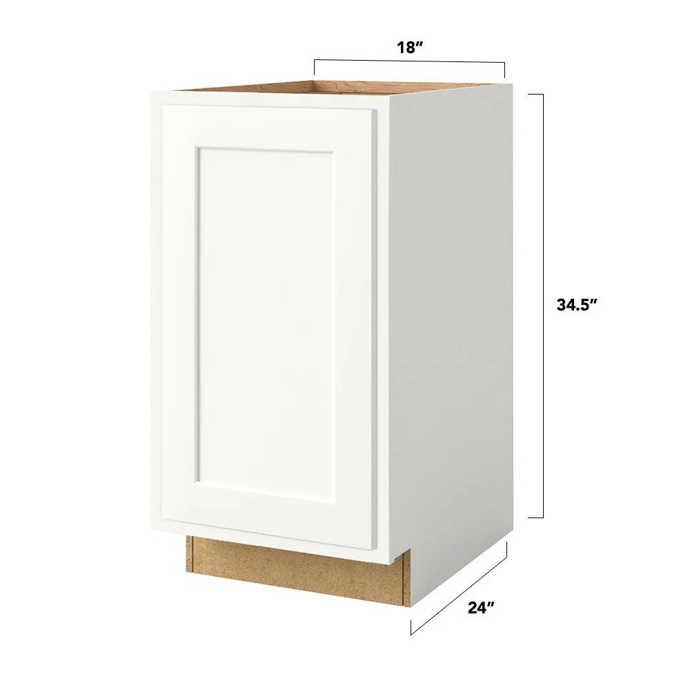 Shenandoah PRO Express Breckenridge 18-in W x 34.5-in H x 24-in D Linen Partial Overlay Base Fully Assembled Plywood Cabinet (Recessed Panel Shaker Door Style), photo 4 of 13
