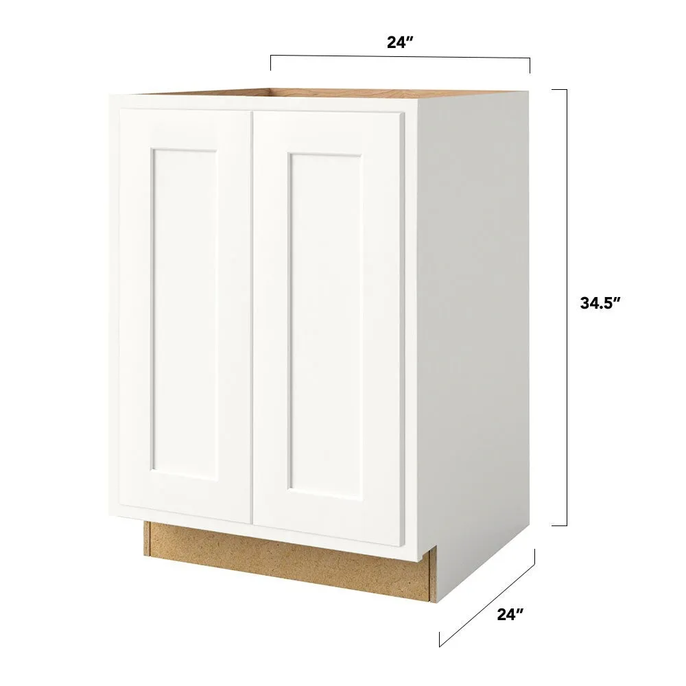 Shenandoah PRO Express Breckenridge 24-in W x 34.5-in H x 24-in D Linen Partial Overlay Base Fully Assembled Plywood Cabinet (Recessed Panel Shaker Door Style), photo 4 of 13