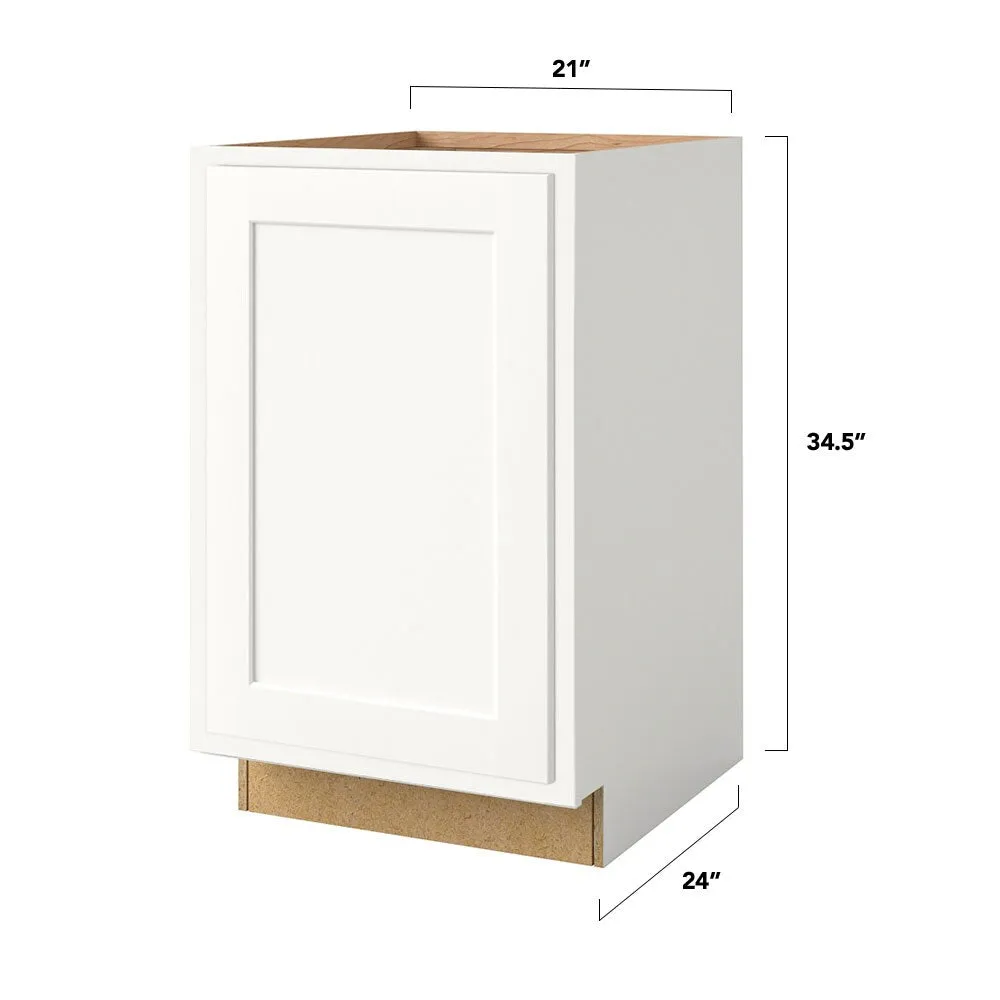 Shenandoah PRO Express Breckenridge 21-in W x 34.5-in H x 24-in D Linen Partial Overlay Base Fully Assembled Plywood Cabinet (Recessed Panel Shaker Door Style), photo 4 of 13