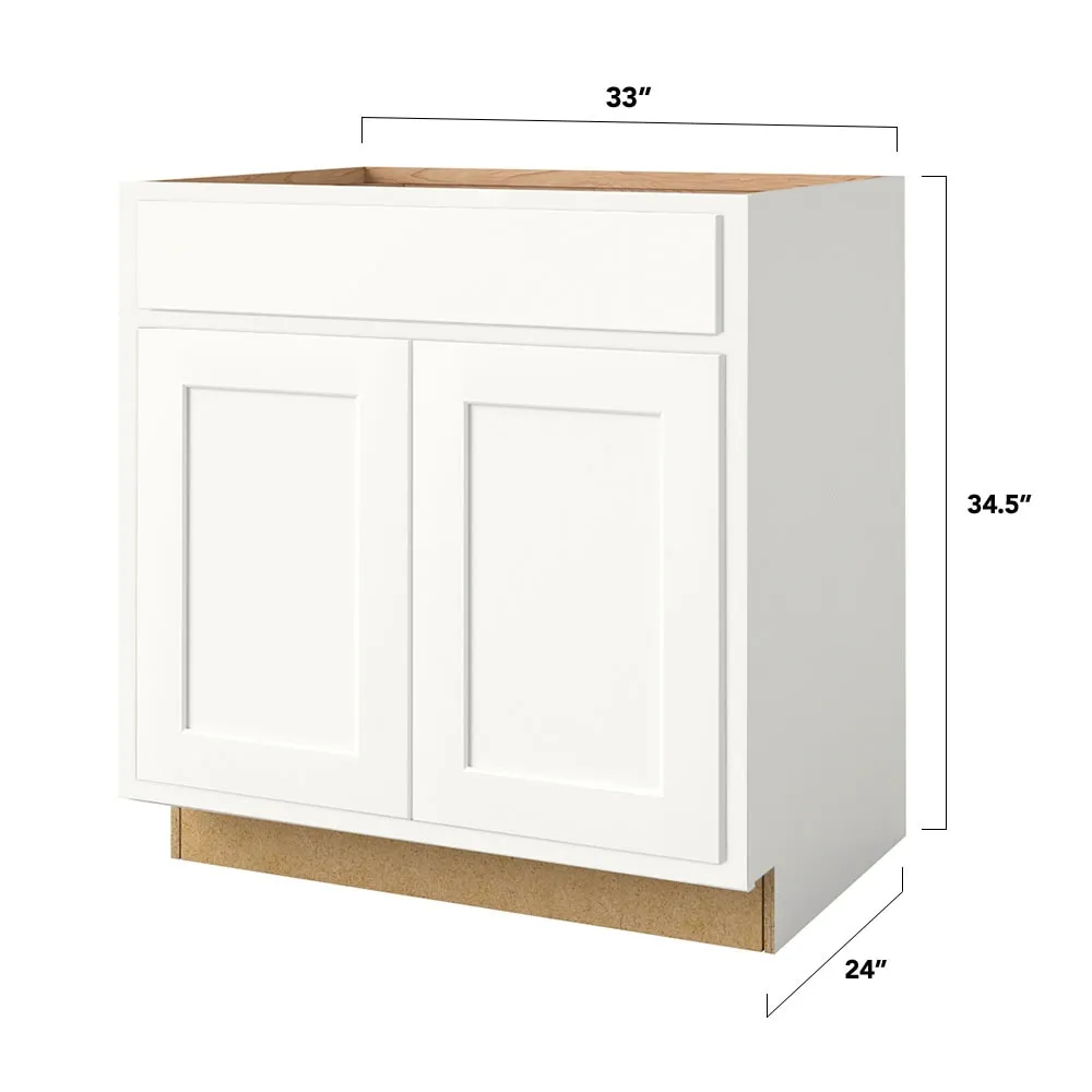 Shenandoah PRO Express Breckenridge 33-in W x 34.5-in H x 24-in D Linen Partial Overlay Sink Base Fully Assembled Plywood Cabinet (Recessed Panel Shaker Style), photo 4 of 13