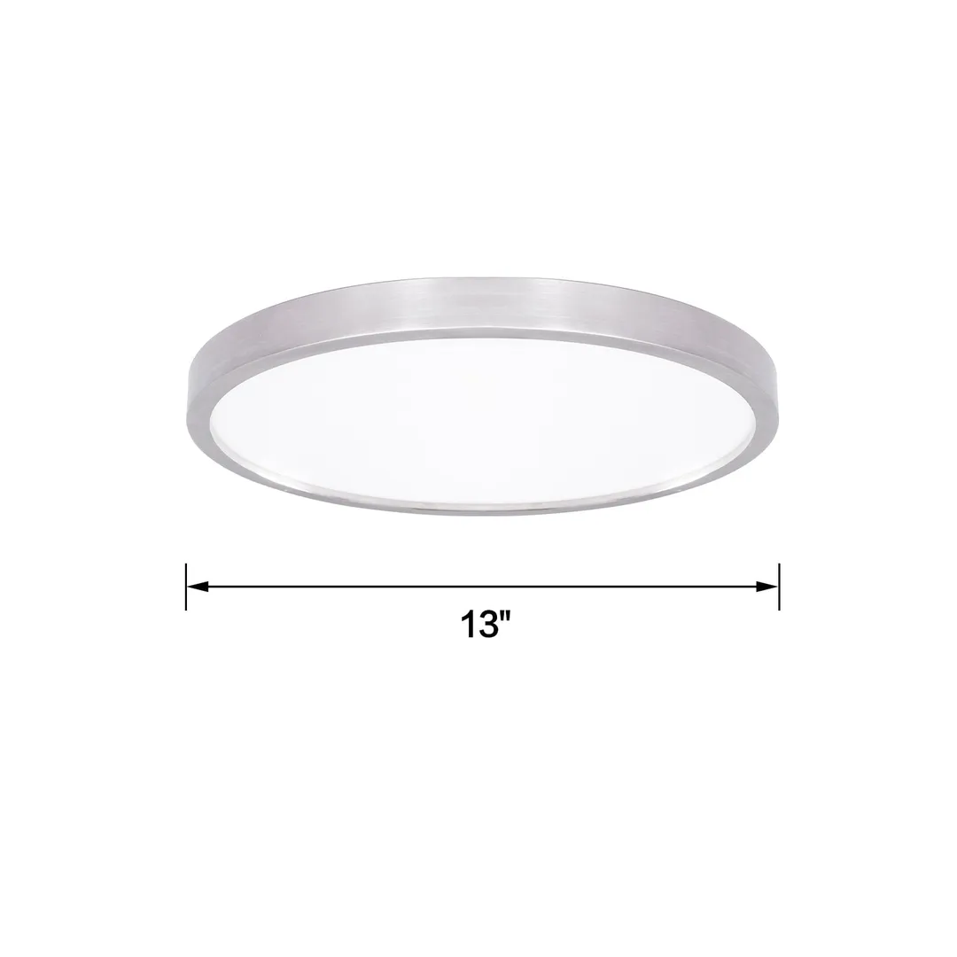 Project Source Adjustable Color Temperature 13-in Brushed Nickel LED Flush Mount Light, photo 8 of 8