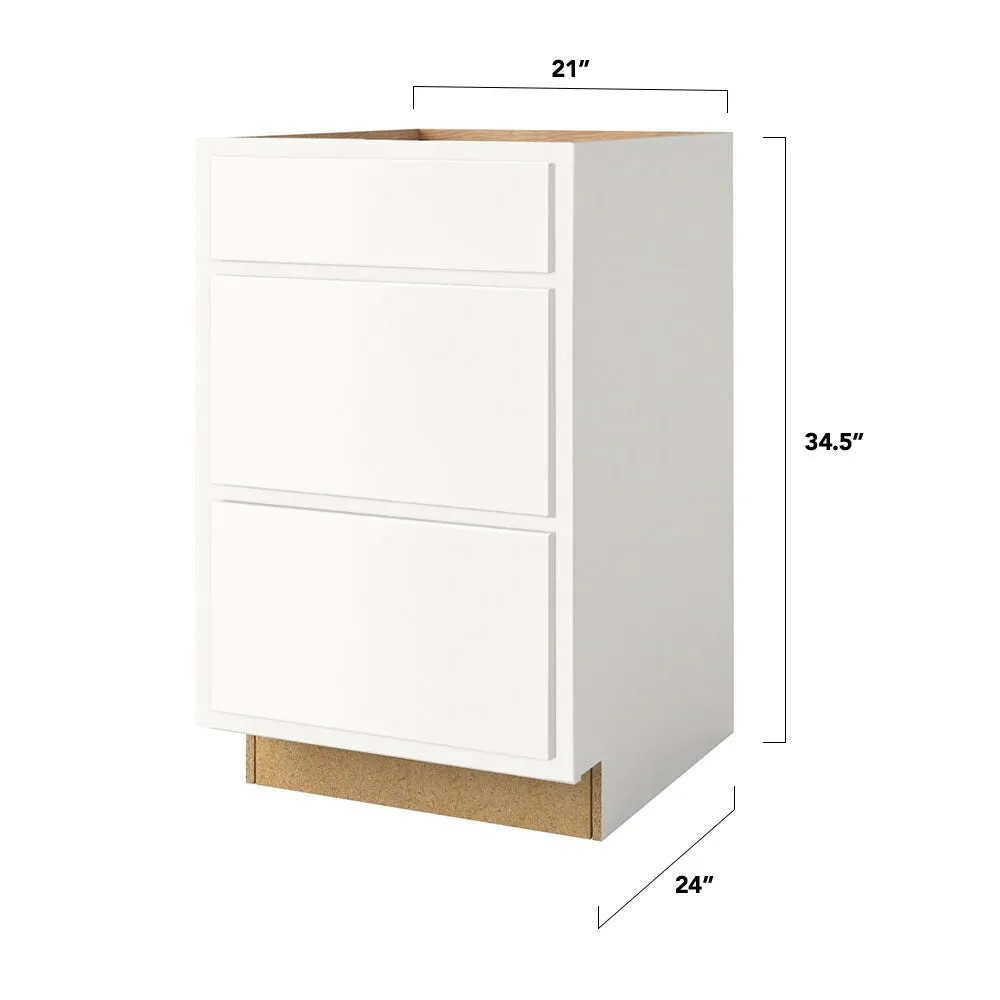 Shenandoah PRO Express Breckenridge 21-in W x 34.5-in H x 24-in D Linen Partial Overlay 3-Drawer Base Fully Assembled Plywood Cabinet, photo 4 of 13