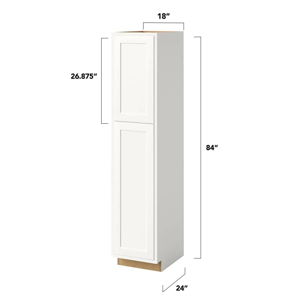 Shenandoah PRO Express Breckenridge 18-in W x 84-in H x 24-in D Linen Partial Overlay Pantry Fully Assembled Plywood Cabinet (Recessed Panel Shaker Door Style), photo 4 of 13