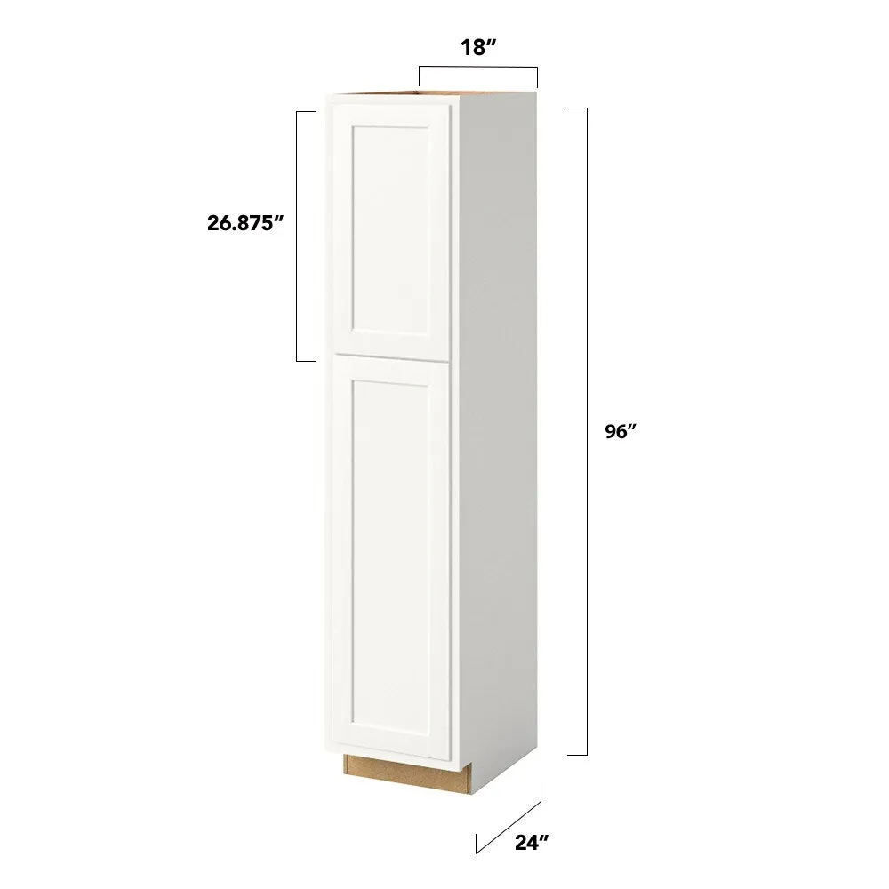 Shenandoah PRO Express Breckenridge 18-in W x 96-in H x 24-in D Linen Partial Overlay Pantry Fully Assembled Plywood Cabinet (Recessed Panel Shaker Door Style), photo 4 of 13