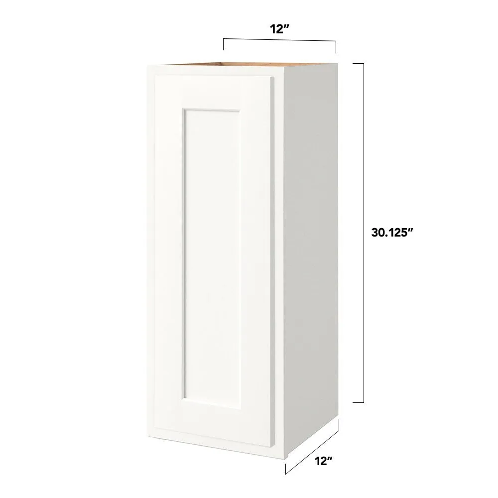 Shenandoah PRO Express Breckenridge 12-in W x 30.125-in H x 12-in D Linen Partial Overlay Wall Fully Assembled Plywood Cabinet (Recessed Panel Shaker Door Style), photo 4 of 13