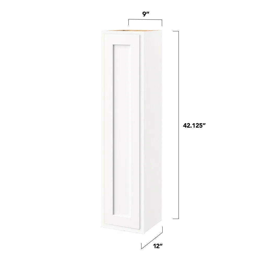 Shenandoah PRO Express Breckenridge 9-in W x 42.125-in H x 12-in D Linen Partial Overlay Wall Fully Assembled Plywood Cabinet (Recessed Panel Shaker Door Style), photo 4 of 13