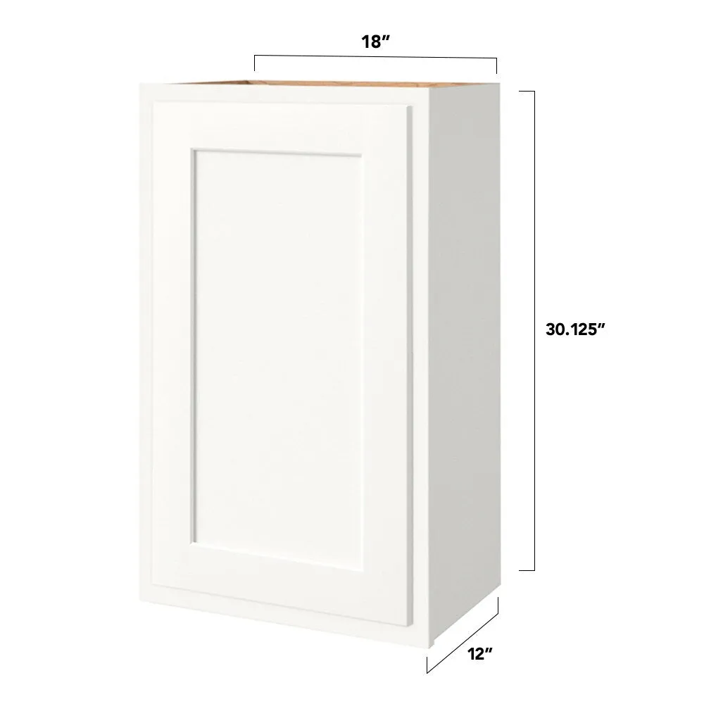 Shenandoah PRO Express Breckenridge 18-in W x 30.125-in H x 12-in D Linen Partial Overlay Wall Fully Assembled Plywood Cabinet (Recessed Panel Shaker Door Style), photo 4 of 13