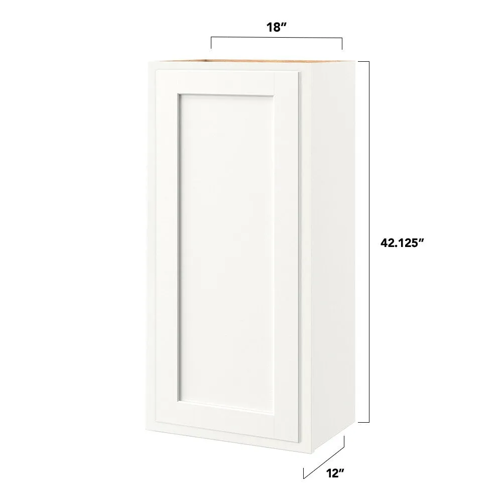 Shenandoah PRO Express Breckenridge 18-in W x 42.125-in H x 12-in D Linen Partial Overlay Maple Wall Fully Assembled Plywood Cabinet (Recessed Panel Shaker Door Style), photo 4 of 13