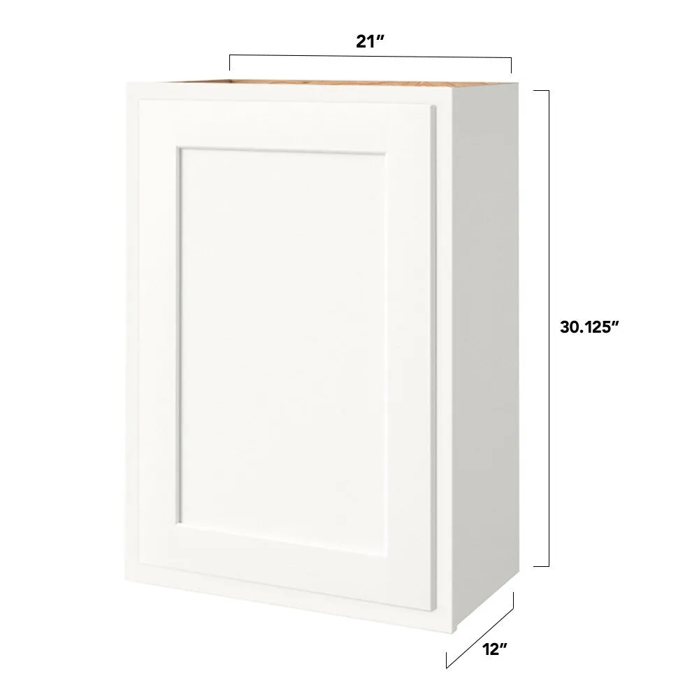 Shenandoah PRO Express Breckenridge 21-in W x 30.125-in H x 12-in D Linen Partial Overlay Wall Fully Assembled Plywood Cabinet (Recessed Panel Shaker Door Style), photo 4 of 13