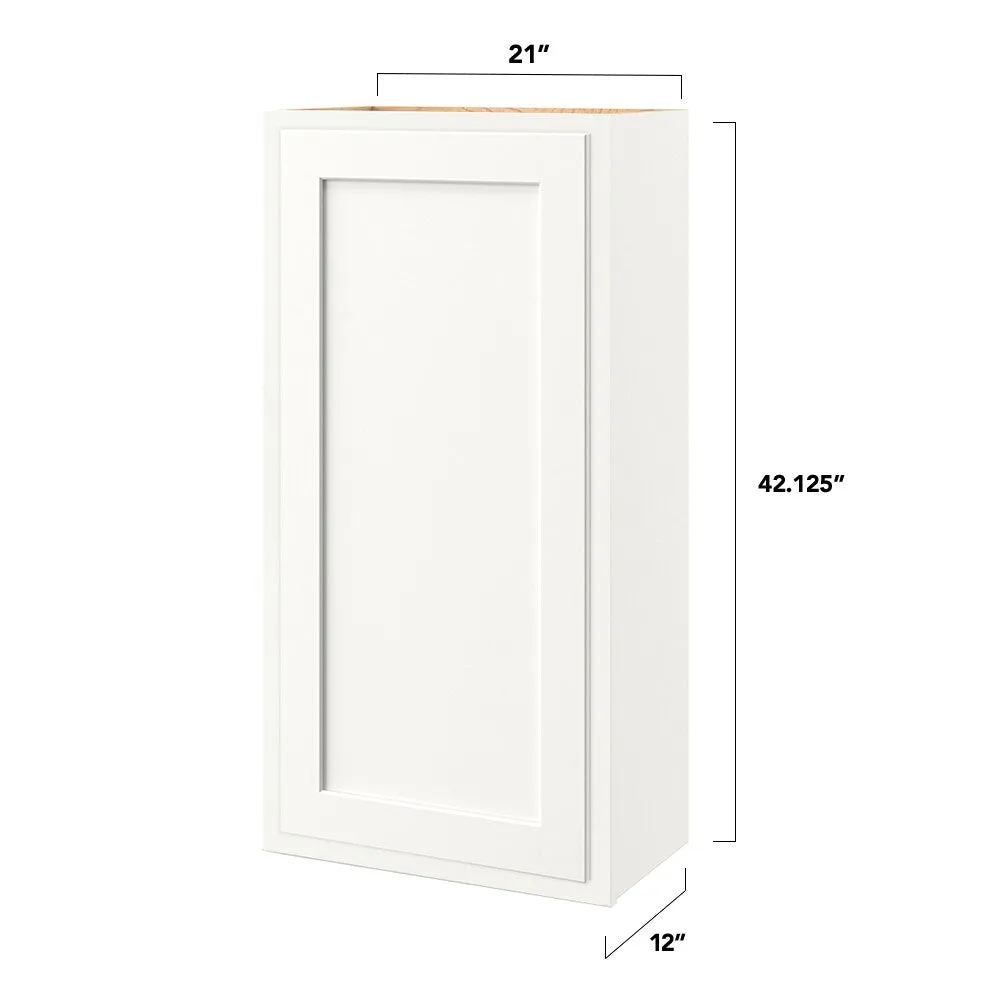 Shenandoah PRO Express Breckenridge 21-in W x 42.125-in H x 12-in D Linen Partial Overlay Wall Fully Assembled Plywood Cabinet (Recessed Panel Shaker Door Style), photo 4 of 13