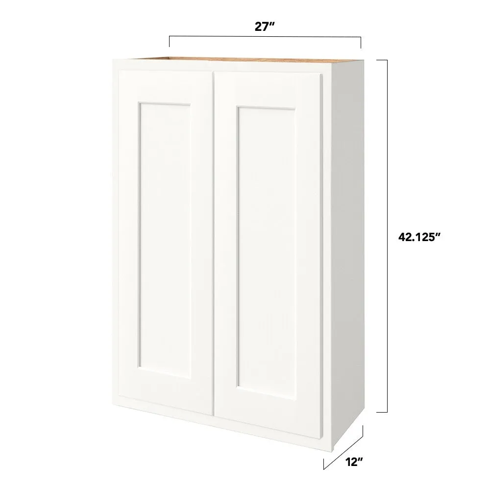 Shenandoah PRO Express Breckenridge 27-in W x 42.125-in H x 12-in D Linen Partial Overlay Wall Fully Assembled Plywood Cabinet (Recessed Panel Shaker Door Style), photo 4 of 13