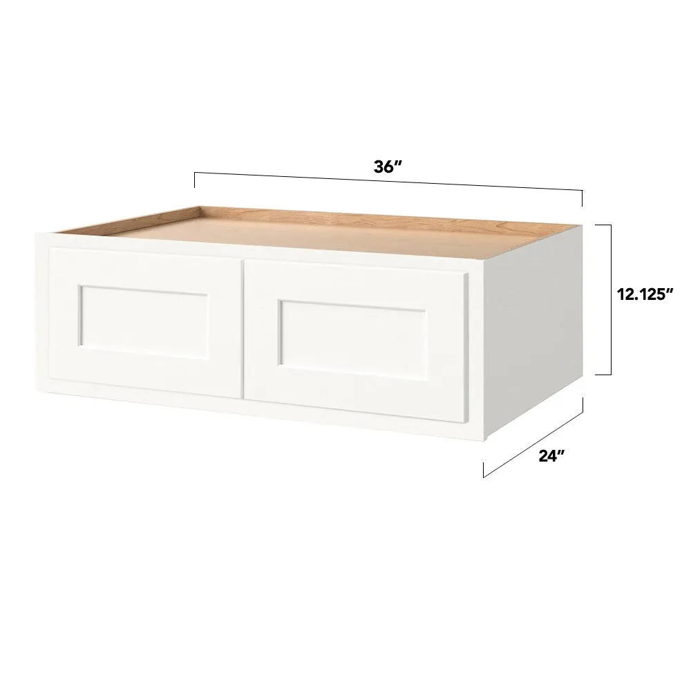 Shenandoah PRO Express Breckenridge 36-in W x 12.125-in H x 24-in D Linen Partial Overlay Wall Fully Assembled Plywood Cabinet (Recessed Panel Shaker Door Style), photo 4 of 13