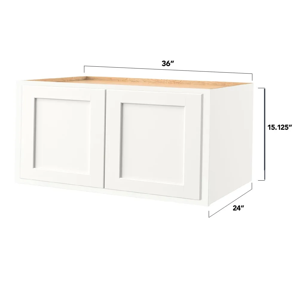 Shenandoah PRO Express Breckenridge 36-in W x 24.5-in H x 24-in D Linen Partial Overlay Wall Fully Assembled Plywood Cabinet (Recessed Panel Shaker Door Style), photo 4 of 13