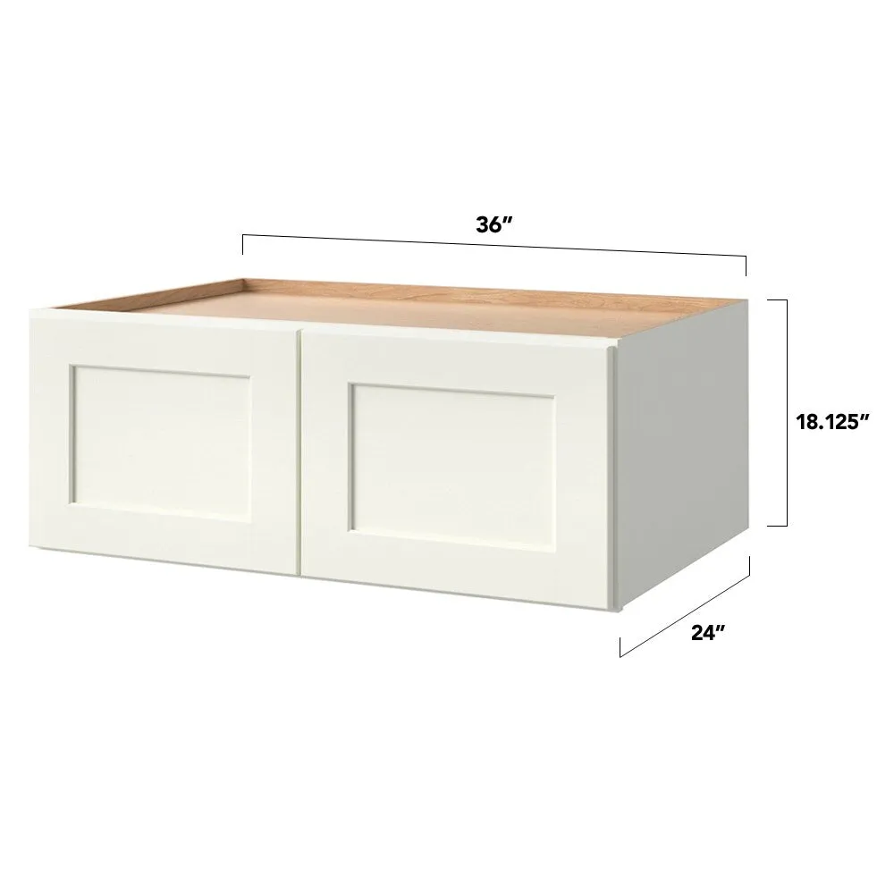 Shenandoah PRO Express Breckenridge 36-in W x 18.125-in H x 24-in D Linen Partial Overlay Wall Fully Assembled Plywood Cabinet (Recessed Panel Shaker Door Style), photo 4 of 13