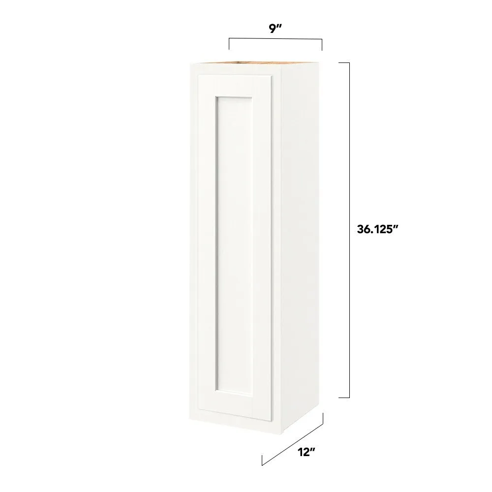 Shenandoah PRO Express Breckenridge 9-in W x 36.125-in H x 12-in D Linen Partial Overlay Wall Fully Assembled Plywood Cabinet (Recessed Panel Shaker Door Style), photo 4 of 13