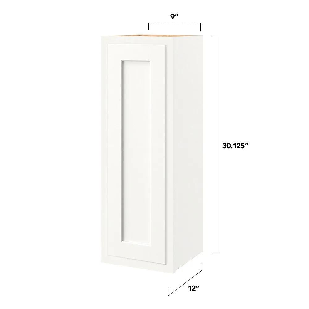 Shenandoah PRO Express Breckenridge 9-in W x 30.125-in H x 12-in D Linen Partial Overlay Wall Fully Assembled Plywood Cabinet (Recessed Panel Shaker Door Style), photo 4 of 13