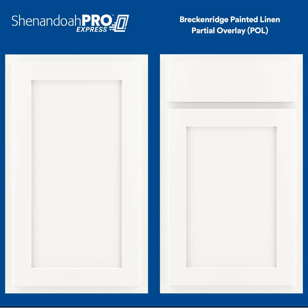 Shenandoah PRO Express Breckenridge 36-in W x 34.5-in H x 24-in D Linen Partial Overlay 1-Drawer Base Fully Assembled Plywood Cabinet (Recessed Panel Shaker Style), photo 10 of 13