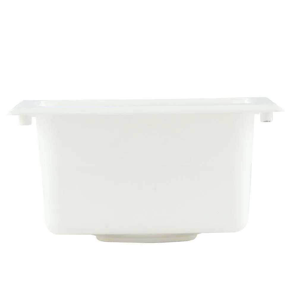 15 in. x 15 in. Fiberglass Self-Rimming Bar Sink in White, photo 2 of 5