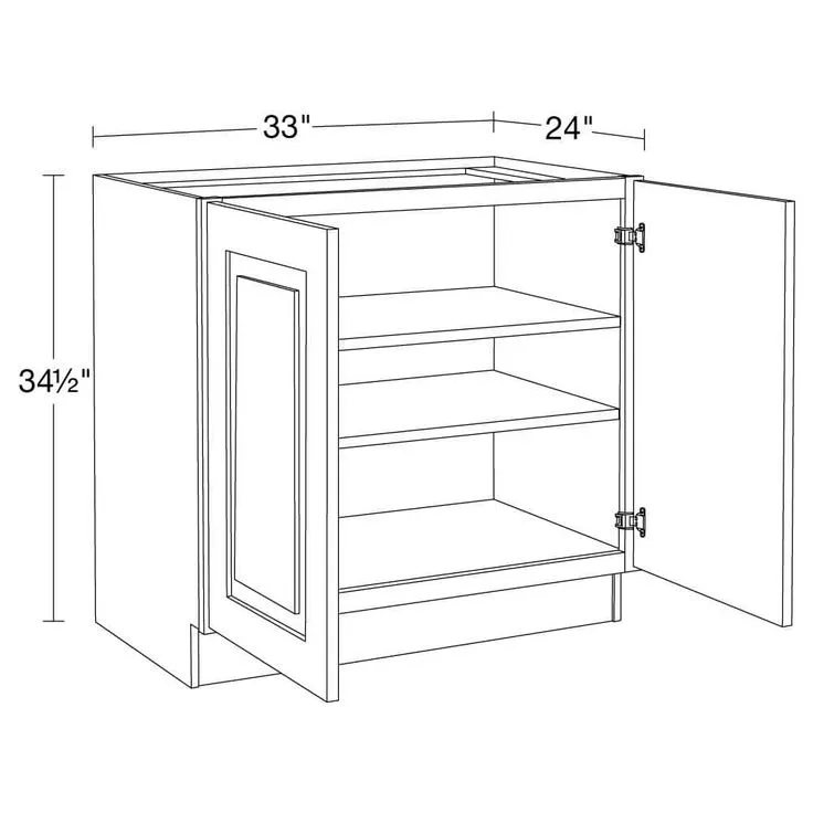 Home Decorators Collection Grayson 33 in. W x 24 in. D x 34.5 in. H Assembled Plywood Full Height Door Base Kitchen Cabinet in Mythic Blue, photo 2 of 5