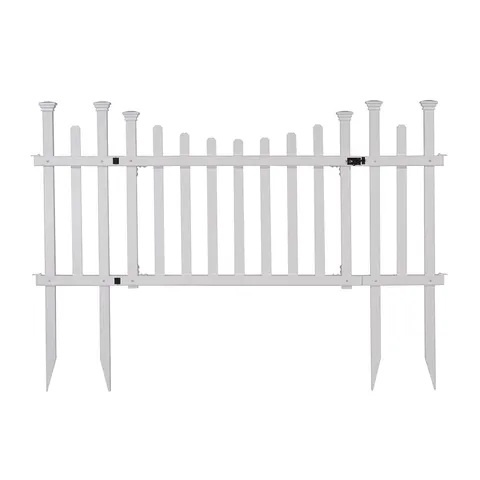 Madison White Vinyl Scallop Fence Gate Kit
