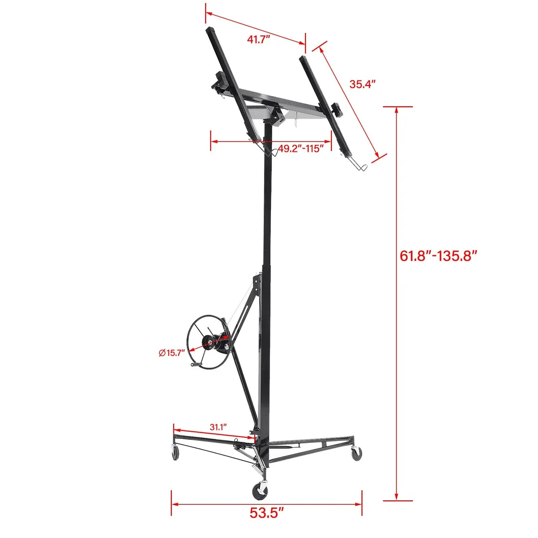 Maocao Hoom 11ft Black Drywall Lift 11-ft H x 53.5-in L x 53.5-in W Steel Drywall Lift, photo 4 of 14