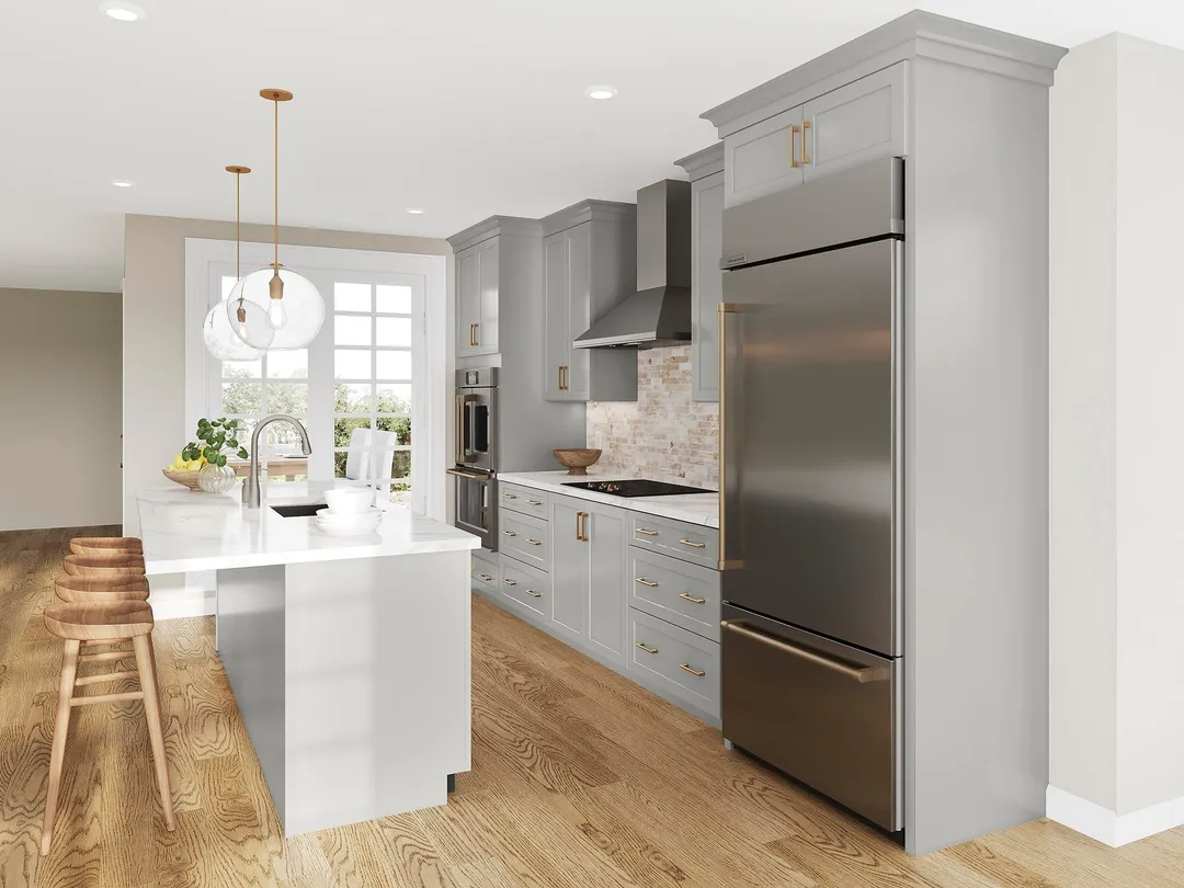 Shenandoah PRO Express Breckenridge 24-in W x 30.125-in H x 12-in D Stone Full Overlay Diagonal Corner Wall Fully Assembled Plywood Cabinet (Recessed Panel Shaker Style), photo 3 of 14