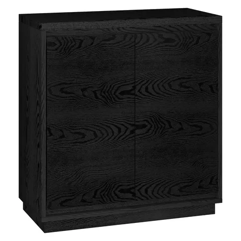 Presque Black Grain 2-Shelf Office Cabinet