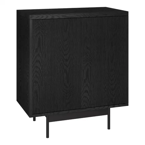 Whitman Black Grain 2-Shelf Office Cabinet