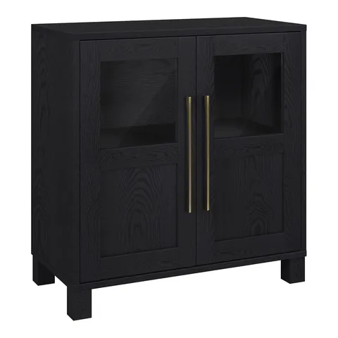 Holbrook Black Grain 2-Shelf Office Cabinet