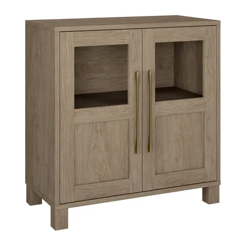 Holbrook Antiqued Gray Oak 2-Shelf Office Cabinet