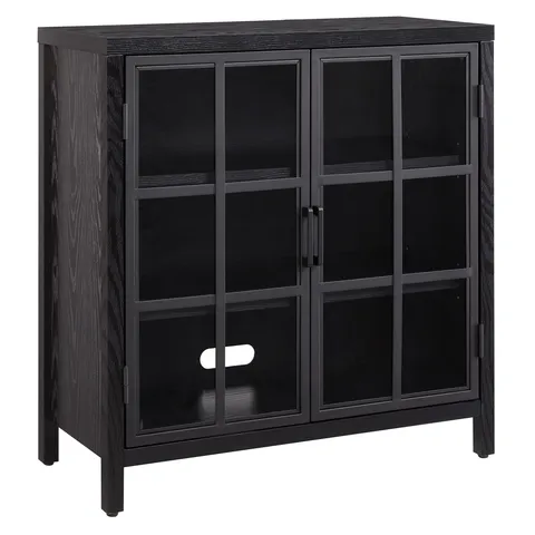 Bennett Black Grain 2-Shelf Office Cabinet