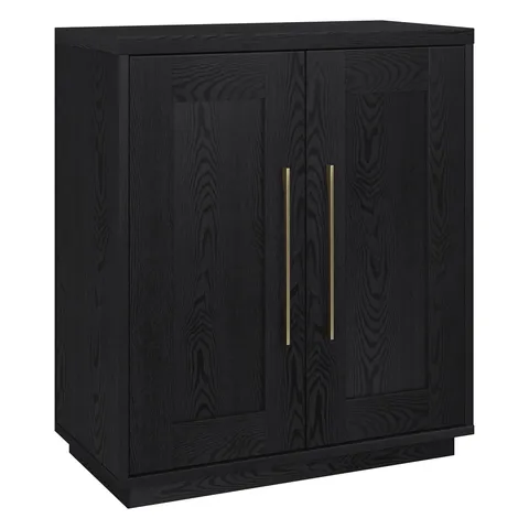 Tillman Black Grain 2-Shelf Office Cabinet