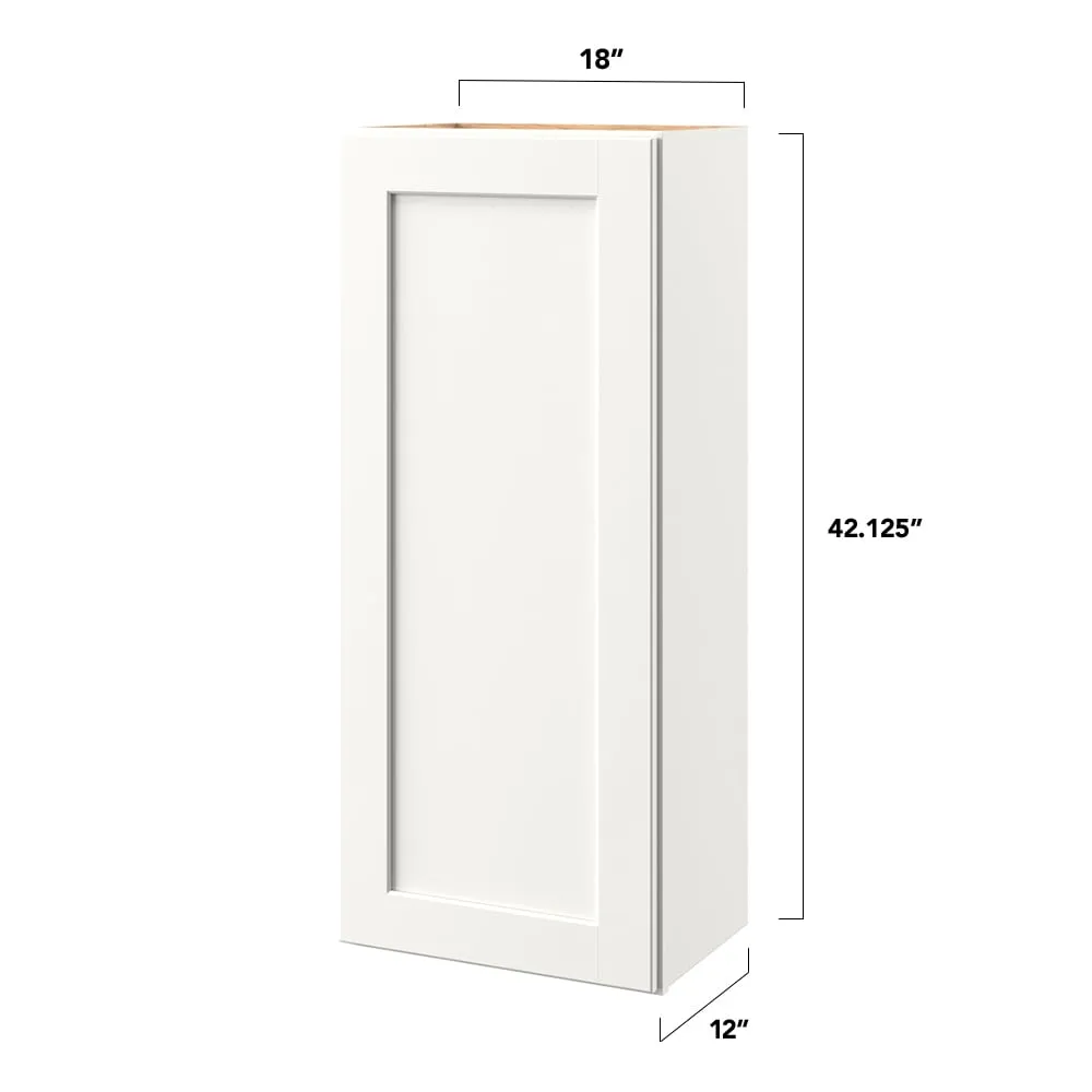 allen + roth Aveley 18-in W x 42.125-in H x 12-in D Linen Wall Fully Assembled Cabinet (Flat Panel Shaker Door Style), photo 4 of 7