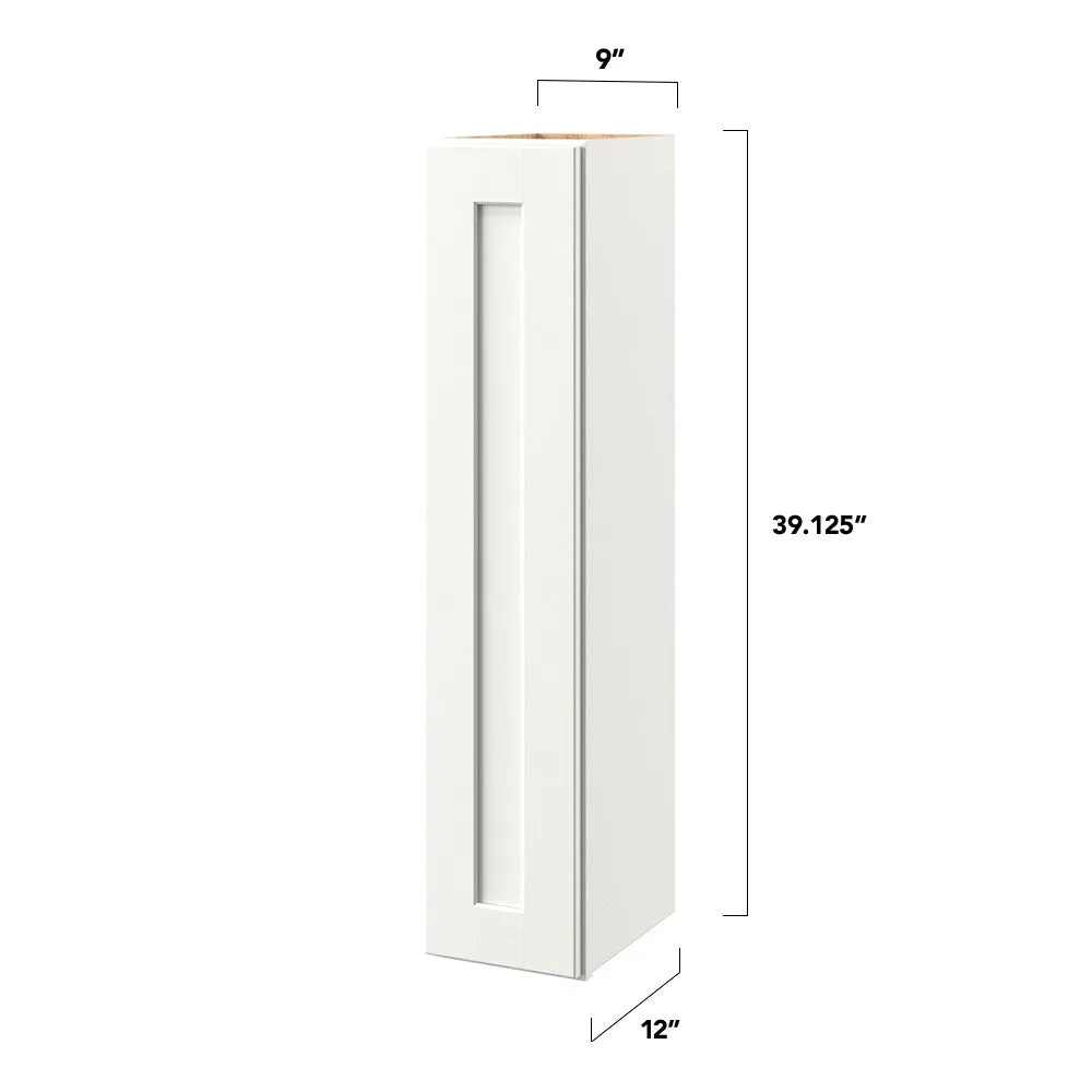 allen + roth Aveley 9-in W x 39.125-in H x 12-in D Linen Wall Fully Assembled Cabinet (Flat Panel Shaker Door Style), photo 4 of 7