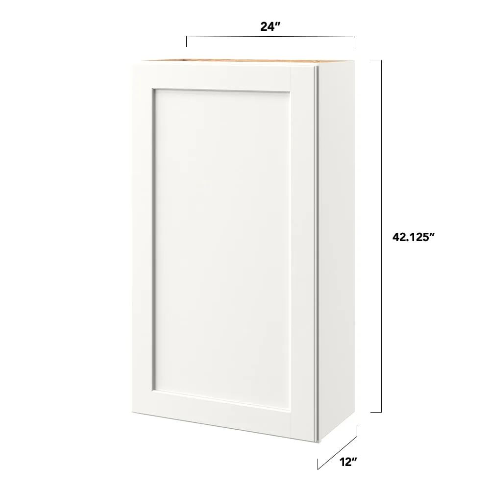 allen + roth Aveley 24-in W x 42.125-in H x 12-in D Linen Wall Fully Assembled Cabinet (Flat Panel Shaker Door Style), photo 4 of 7