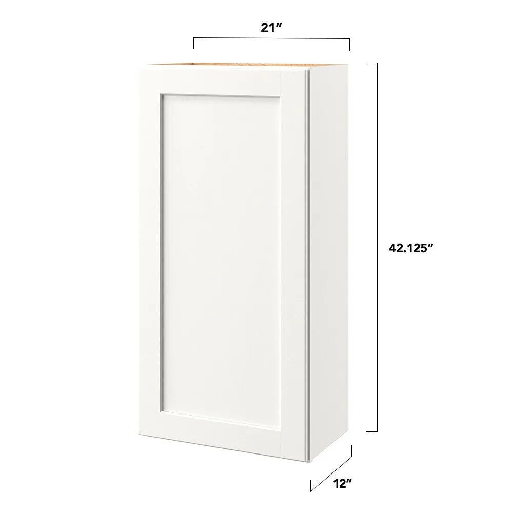 allen + roth Aveley 21-in W x 42.125-in H x 12-in D Linen Wall Fully Assembled Cabinet (Flat Panel Shaker Door Style), photo 4 of 7