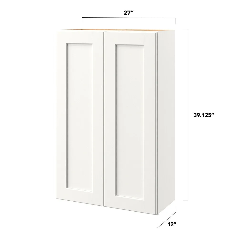 allen + roth Aveley 27-in W x 39.125-in H x 12-in D Linen Wall Fully Assembled Cabinet (Flat Panel Shaker Door Style), photo 4 of 7