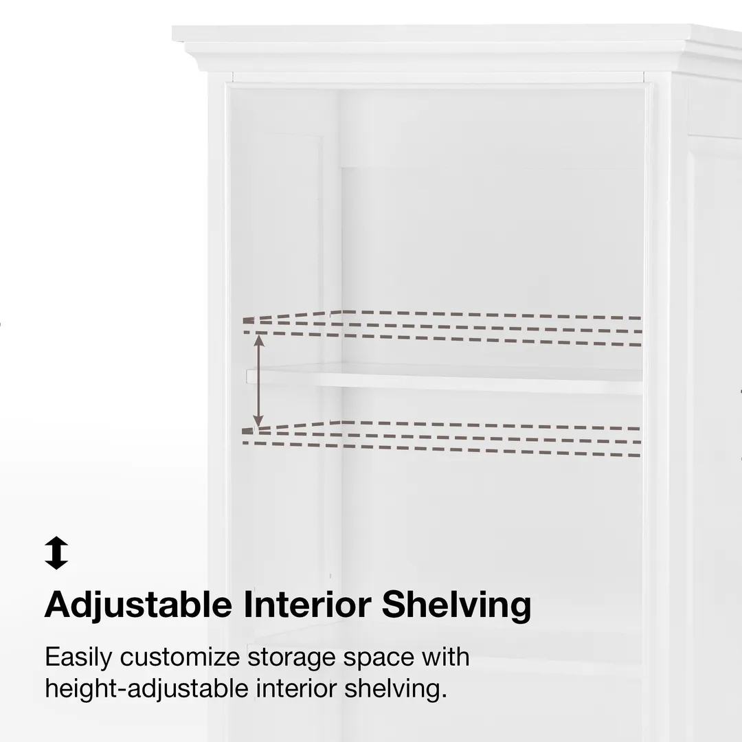 allen + roth Rutherfurd 24-in x 72-in x 15.98-in Swan White Wood Freestanding Soft Close Linen Cabinet, photo 6 of 14