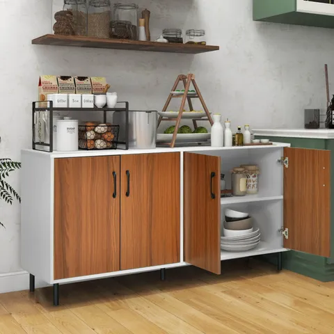 storage kitchen side cabinet 58 × 30 × 16 in White and Brown Base Ready To Assemble Cabinet