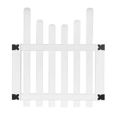 Yorktown White Vinyl Scallop Fence Gate Kit