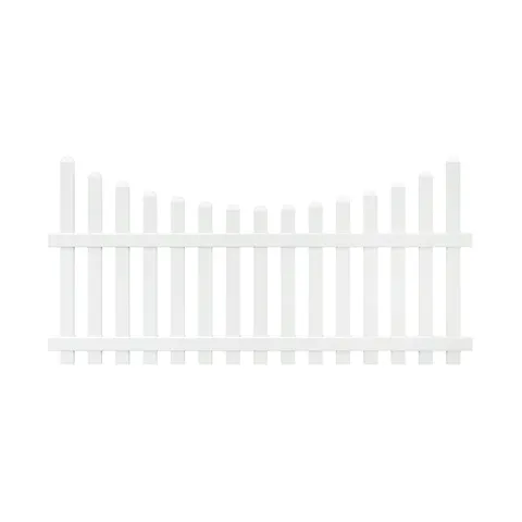Yorktown White Vinyl Dog Ear Fence Panel