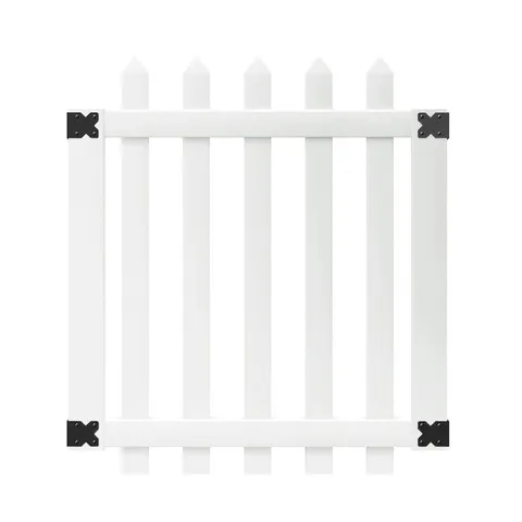 PicketLock White Vinyl Stockade Fence Gate Kit