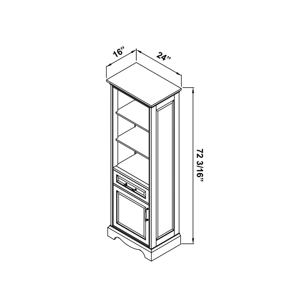 allen + roth Rutherfurd 24-in x 72-in x 15.98-in Swan White Wood Freestanding Soft Close Linen Cabinet, photo 13 of 14