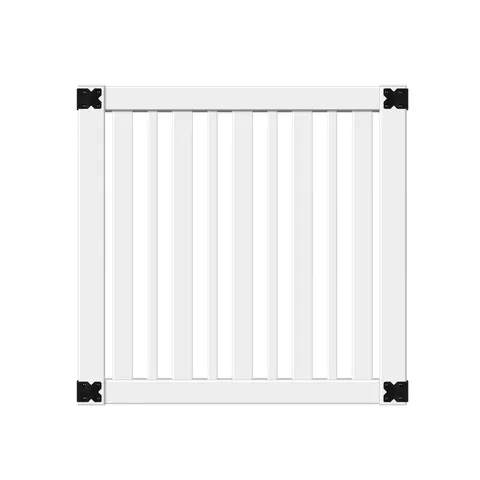 4 × 4 ft White Vinyl Flat-top Fence Gate Kit